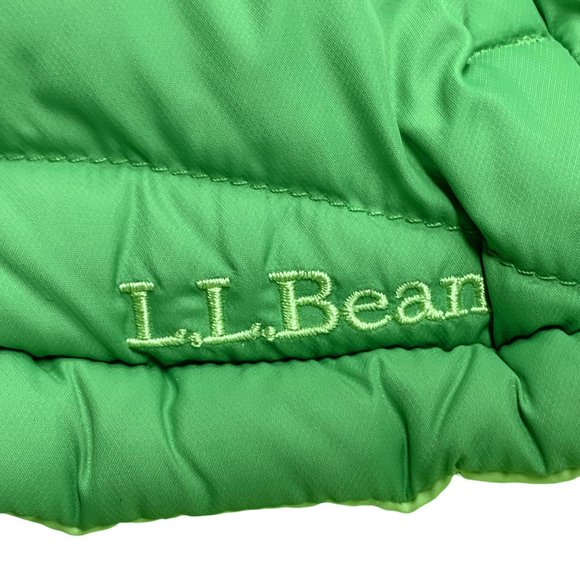 LL BEAN 0BDC9 Green Reversible Goose Down Puffer Vest - Picture 3 of 11